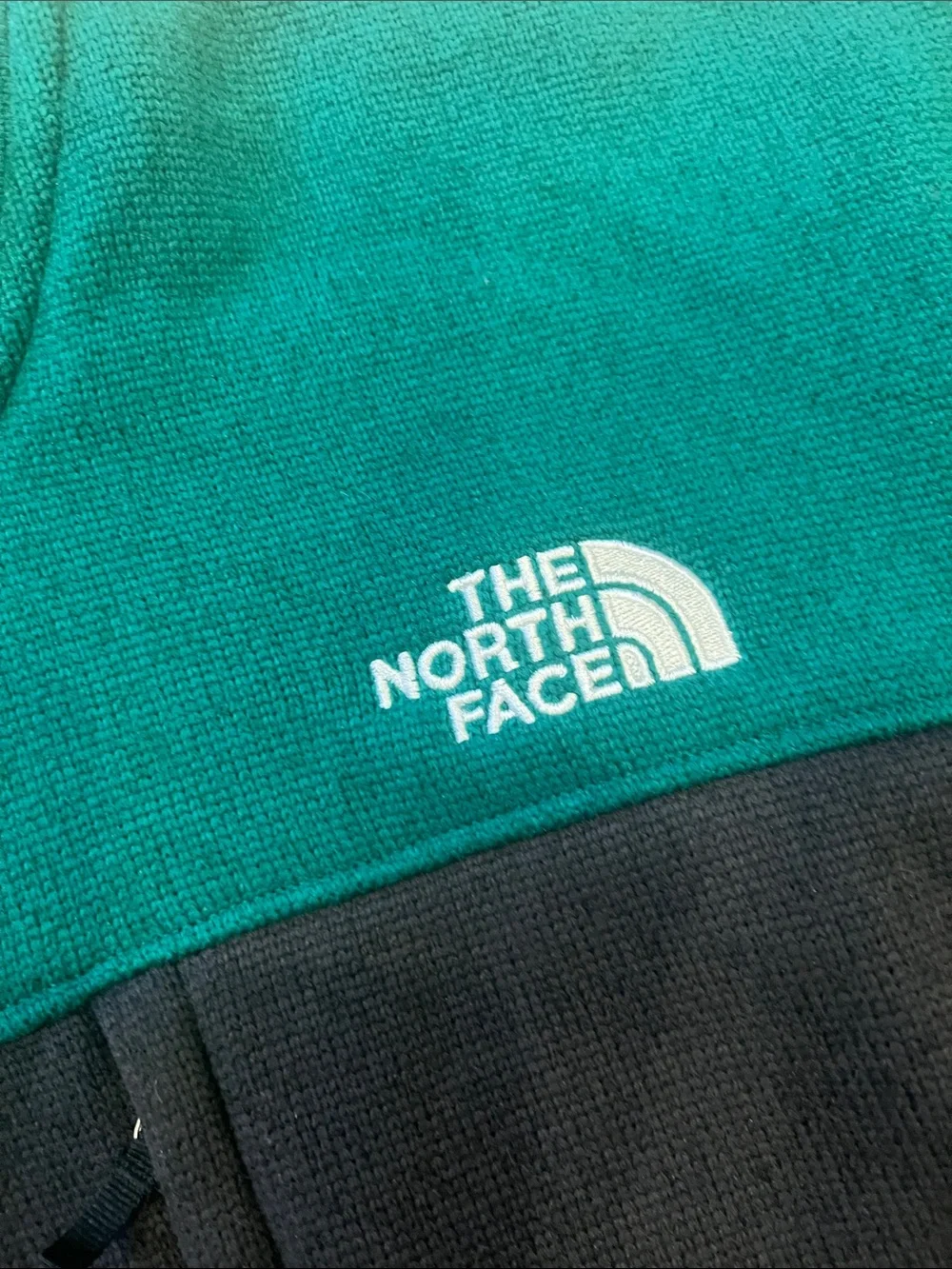 The North Face Green Quarter-Zip Fleece with Black Chest Panel